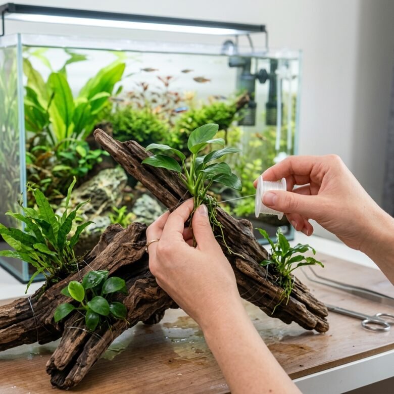 Imagem ilustrativa do artigo Como fixar plantas em troncos para não boiarem no aquário no Manual do Cotidiano